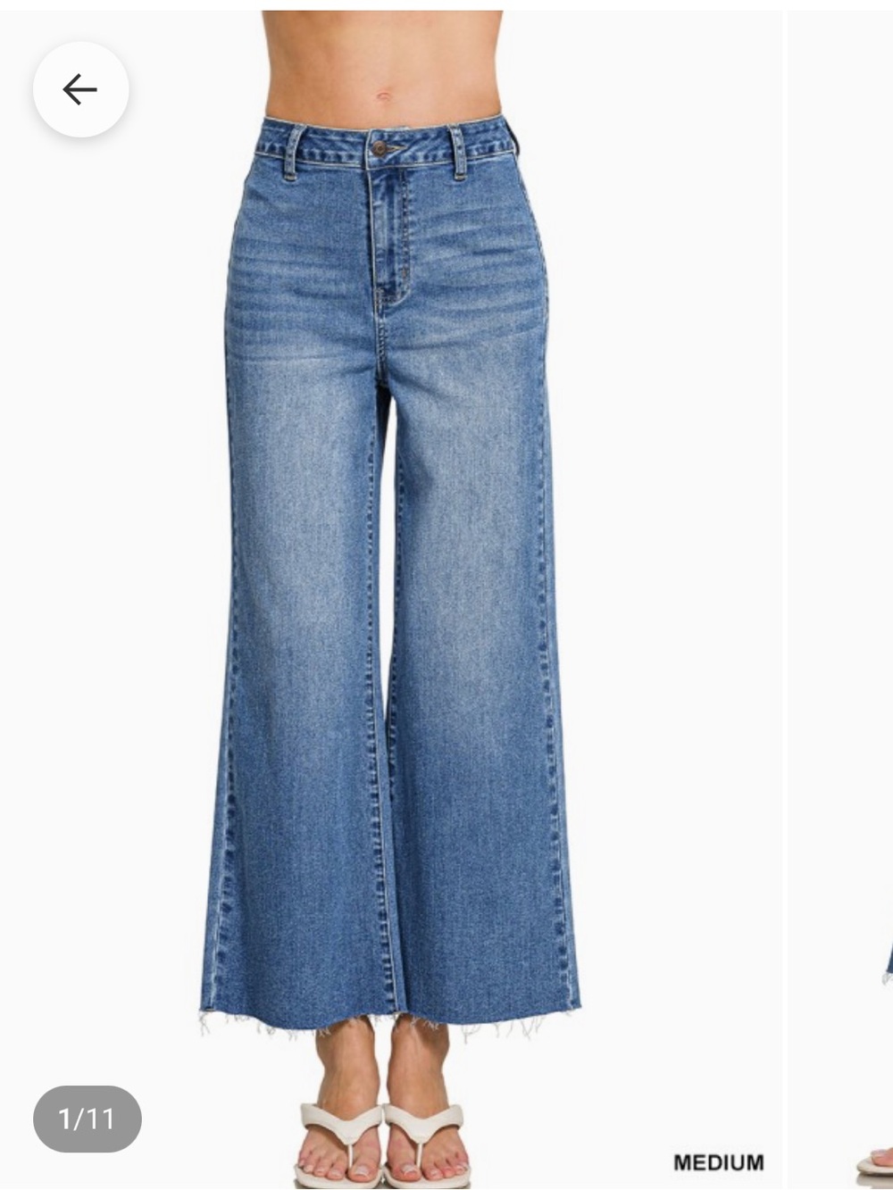 NWT Zenana High Waist Wide Leg Straight Denim Pants size medium stretch - Picture 4 of 13